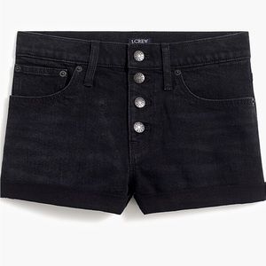 J. Crew Button Front Denim Shorts in Washed Black